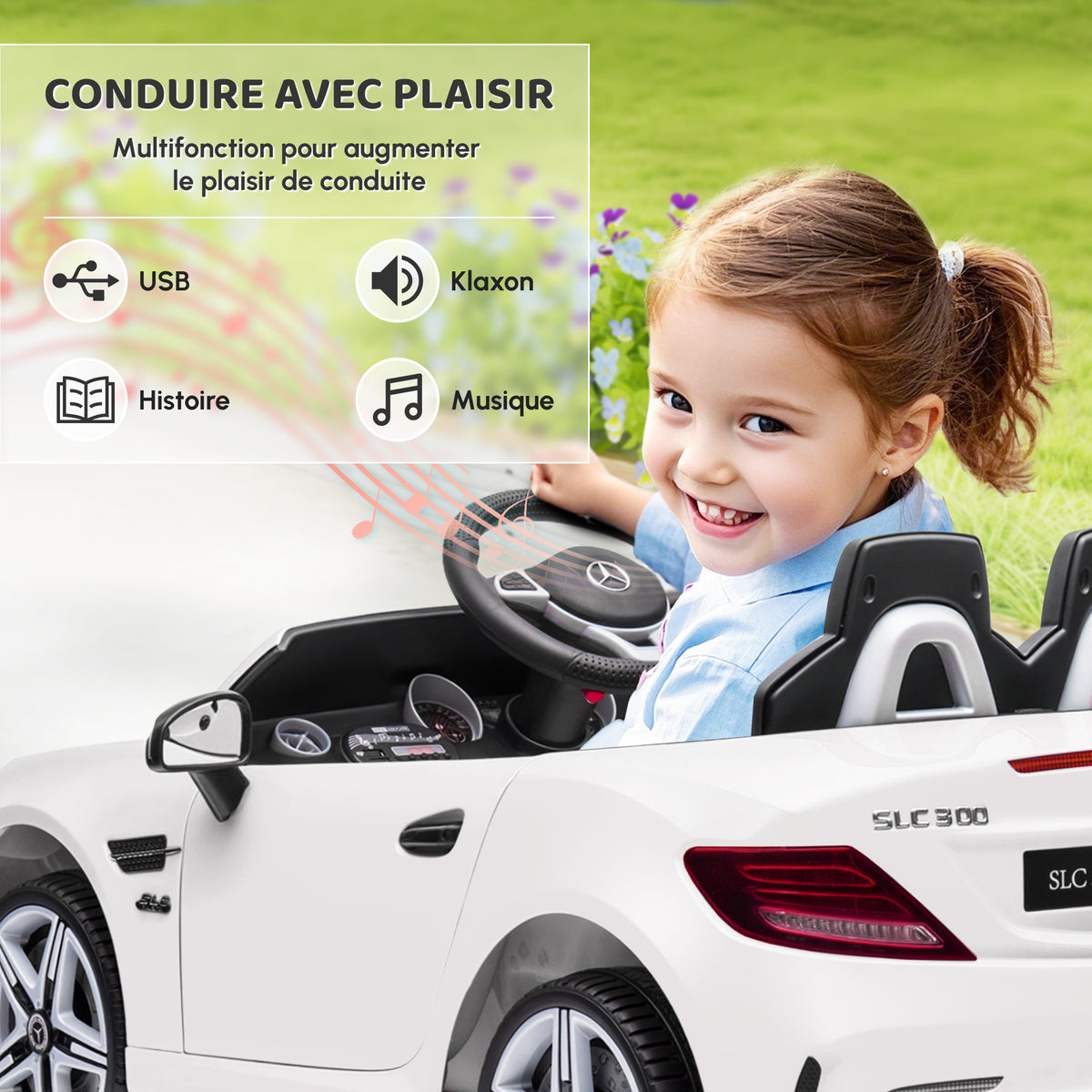 Mercedes SLC 300 Elektromos Gyerekautó – Licencelt, 12V, Távirányítóval
