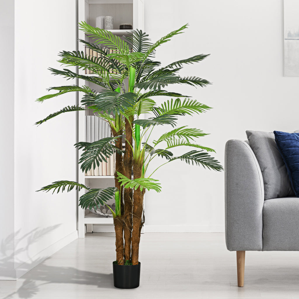 Palmier Artificiel H.1,6 m Arbre Artificiel Tronc Branches Lichen Feuilles Grand réalisme Pot Inclus-9