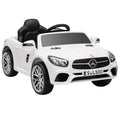 Voiture Électrique Enfants 12V Mercedes-Benz SL500, 3-5 km/h, 2 Moteurs, Télécommande 2,4G, pour 3-5 Ans, Blanc