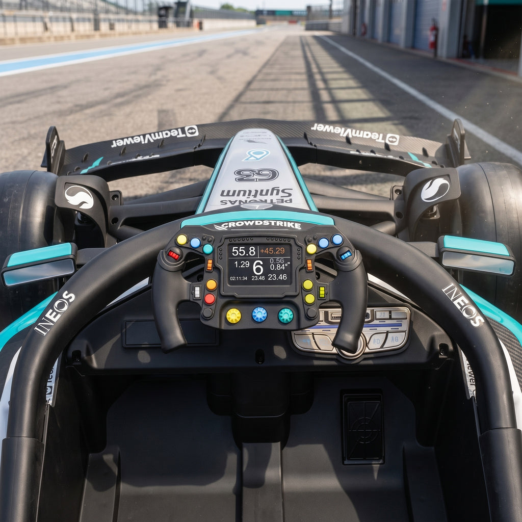 Mercedes-AMG PETRONAS F1 elektromos gokart – 12 V, lítiumakku, távirányító (Fekete/ezüst)