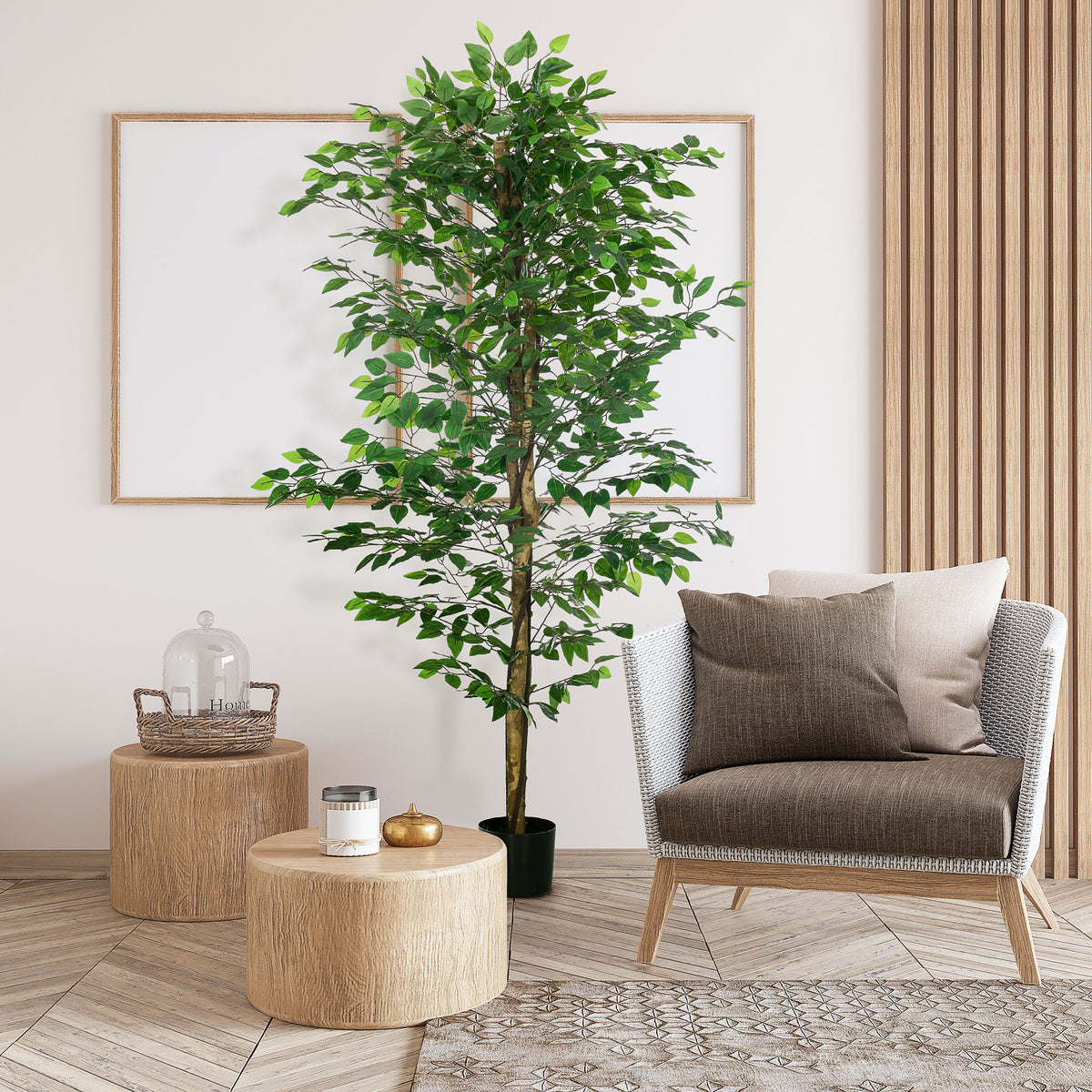 Élethű műfikusz fa cseréppel – 180 cm, 1260 levéllel