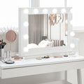 Miroir maquillage Hollywood lumineux 12 LED tactile - luminosité réglable, fonction mémoire - métal MDF blanc verre-0