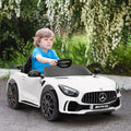 Voiture électrique enfants sous licence Mercedes-Benz AMG GTR 12V télécommande 2,4G max. 5 km/h 108 x 67 x 46 cm blanc