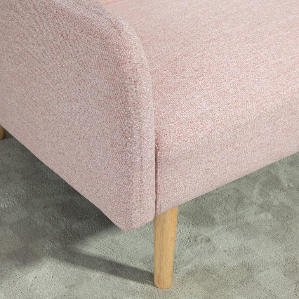 2 Személyes Ágyékanapé – Skandináv Design, Rózsaszín, Len Hatású Szövet