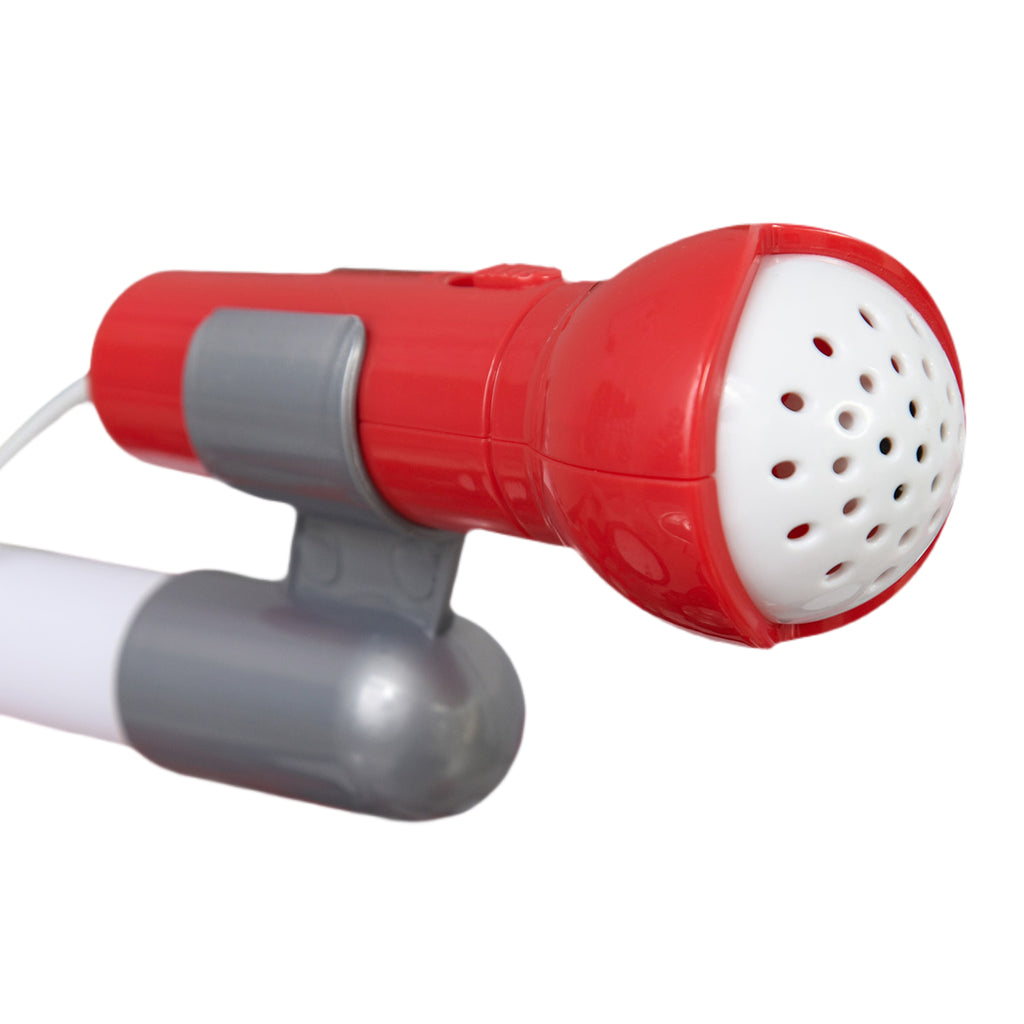 Kit de Batterie pour Enfants avec Tabouret, Clavier Électronique, Microphone, Connecté via USB, 77,5x40x76,5cm, Rouge