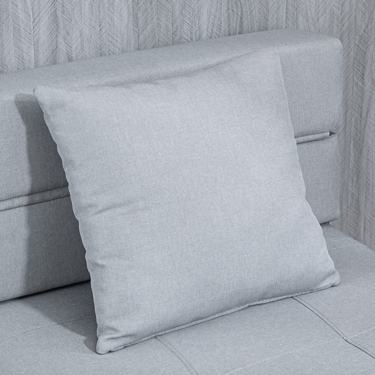 Chauffeuse canapé-lit convertible fauteuil 1 place avec 1 coussin déhoussable, tissu gris clair