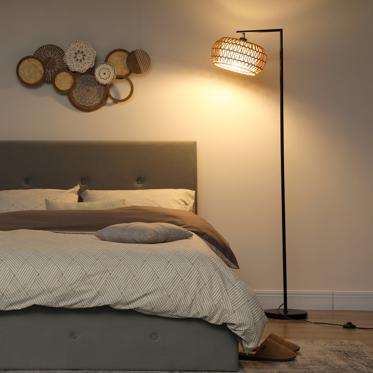 Lampadaire sur pied salon, lampe sur pied dimmable, 3 températures de couleur, télécommande, 52x33x170cm, noir-7