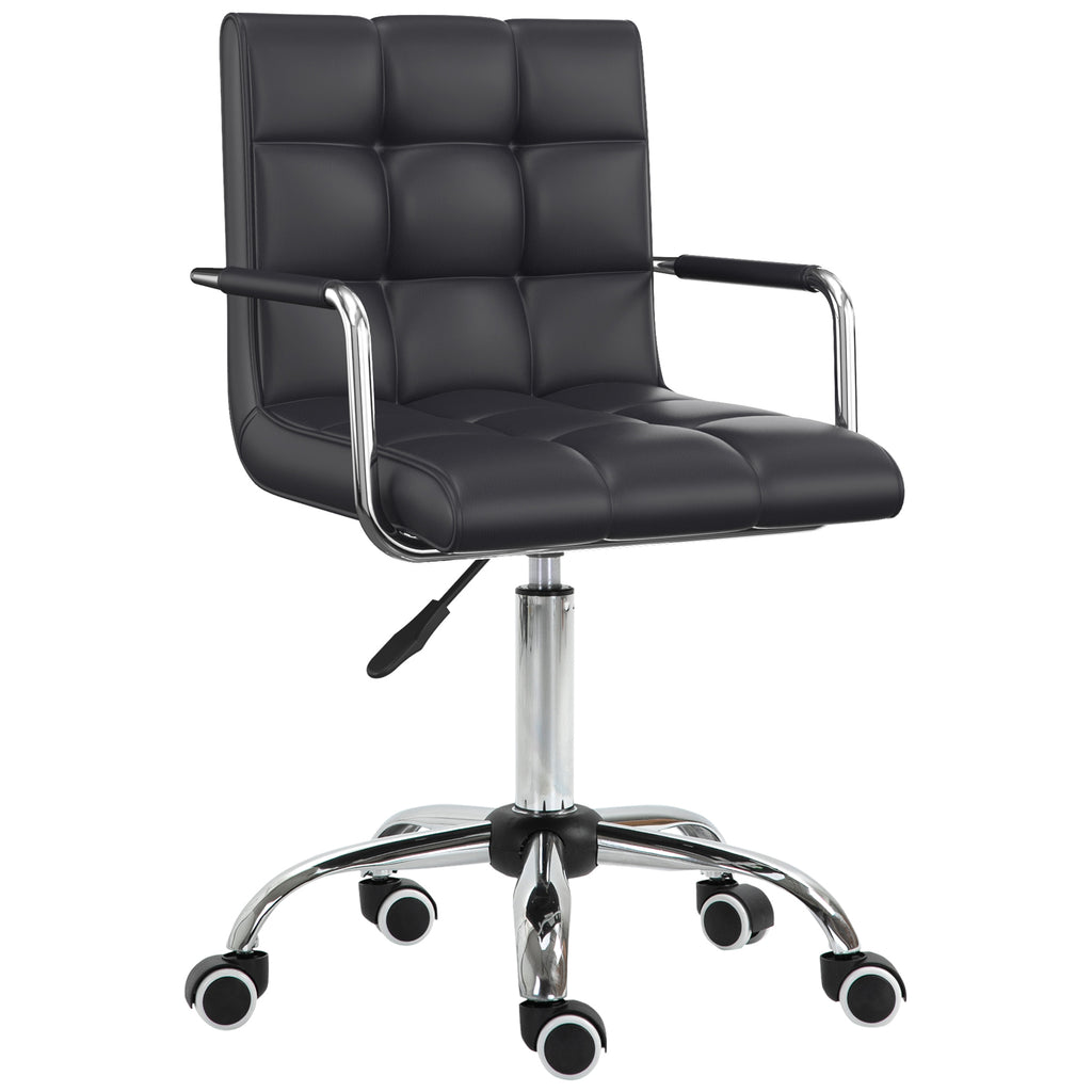 Chaise de bureau fauteuil manager pivotant hauteur réglable revêtement synthétique capitonné noir-0