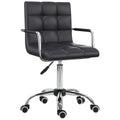 Chaise de bureau fauteuil manager pivotant hauteur réglable revêtement synthétique capitonné noir-0