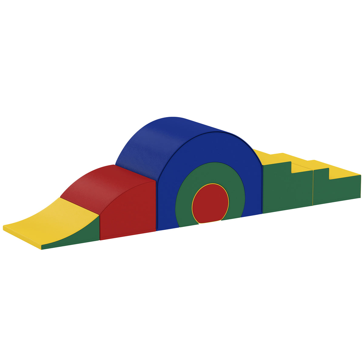Parcours motricité enfants jouets d'escalade modulable 5 briques géantes en mousse 181 x 39 x 44 cm multicolore