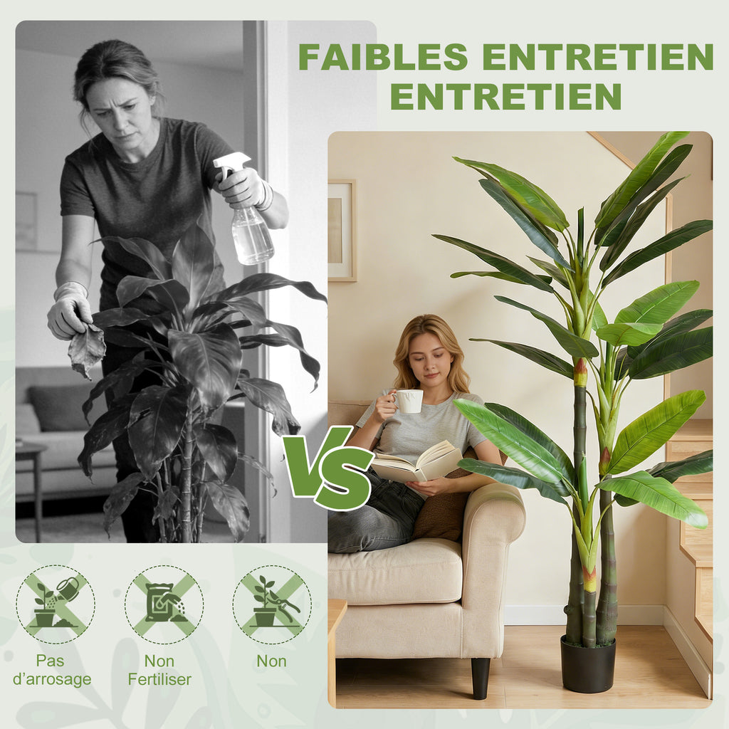 Élethű mű banánfa cserépben – 180 cm