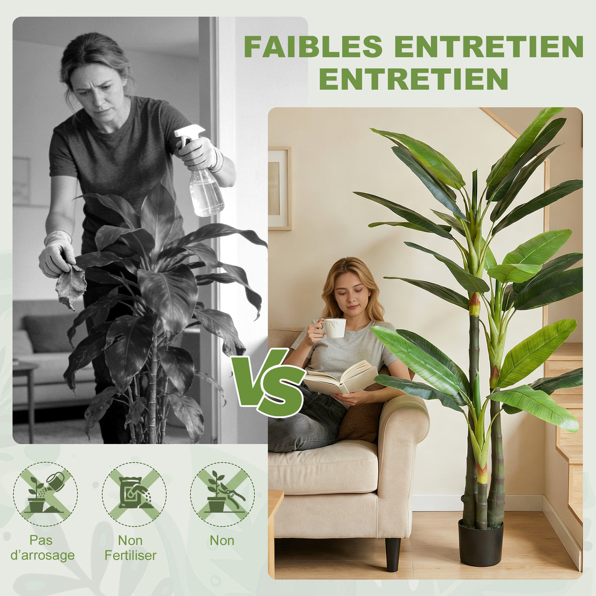 Élethű mű banánfa cserépben – 180 cm