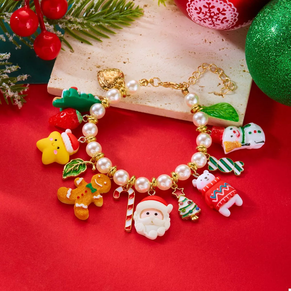Christmas Charm Pearl Bracelet-1
