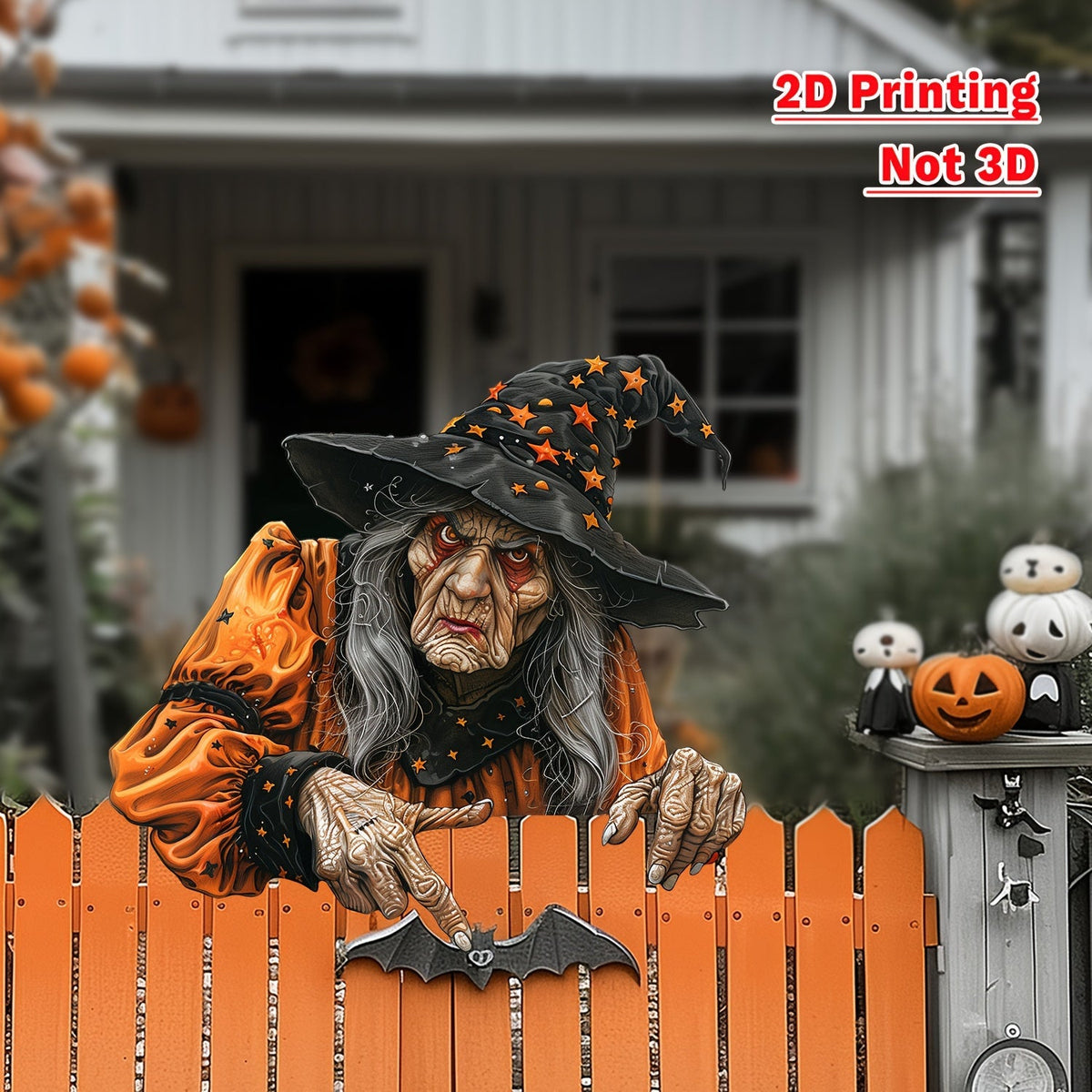Halloween Witch Fence Decoration-2