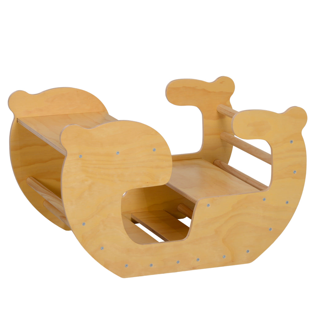 Arche d'escalade pour enfants, table à jouets pour enfants 18-48 mois, design 2 en 1, charge max. 50 kg, bois naturel