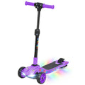 Trottinette électrique pour enfant 6 à 10 ans, pliable 3 roues démarrage zéro, vitesse maximale 8 km/h 64x29x83cm violet-0