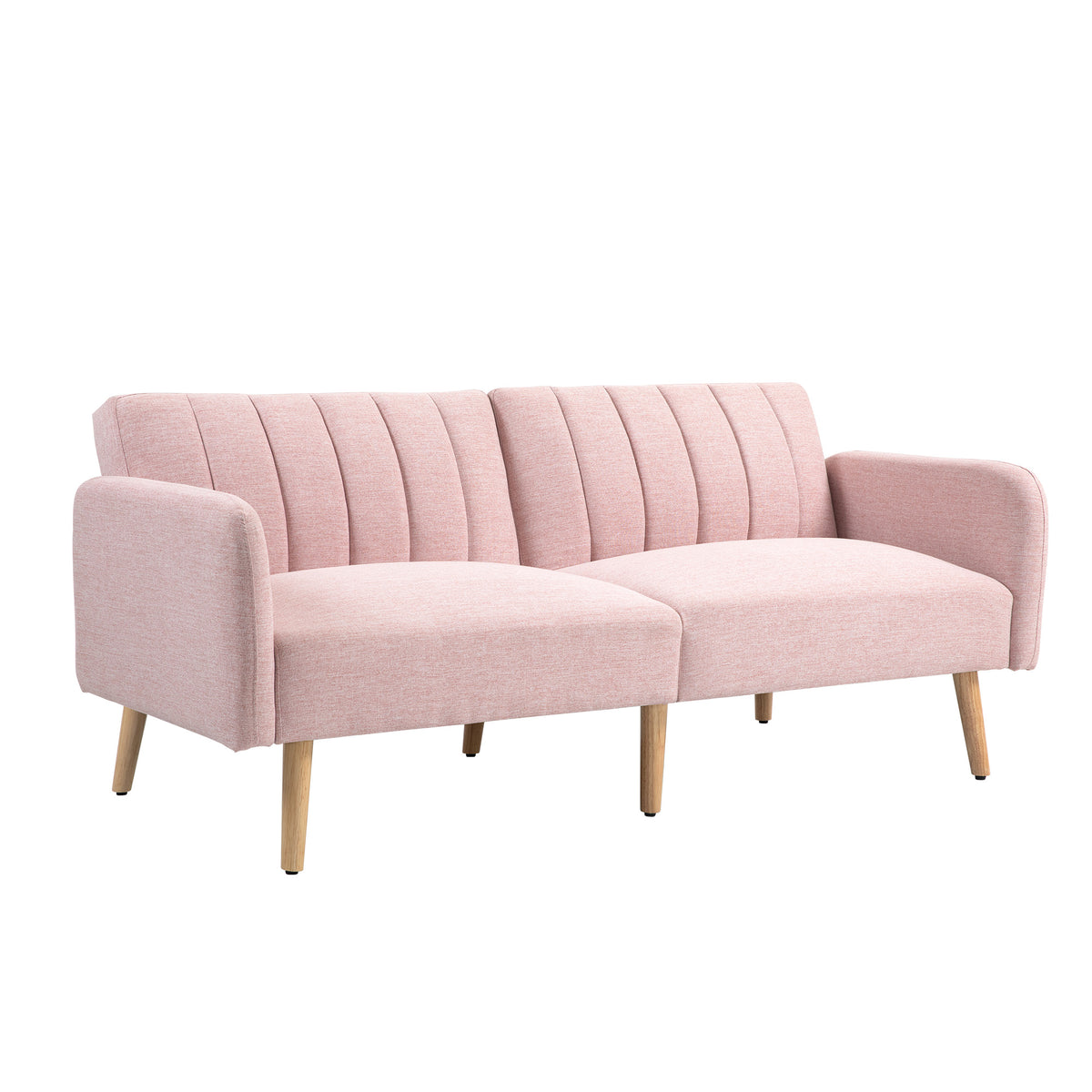 2 Személyes Ágyékanapé – Skandináv Design, Rózsaszín, Len Hatású Szövet