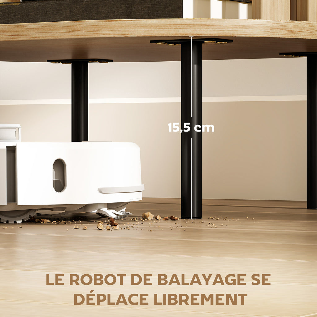 Ovális Éjjeliszekrény Nyitott Polccal – Skandináv Design, 55 kg Teherbírás