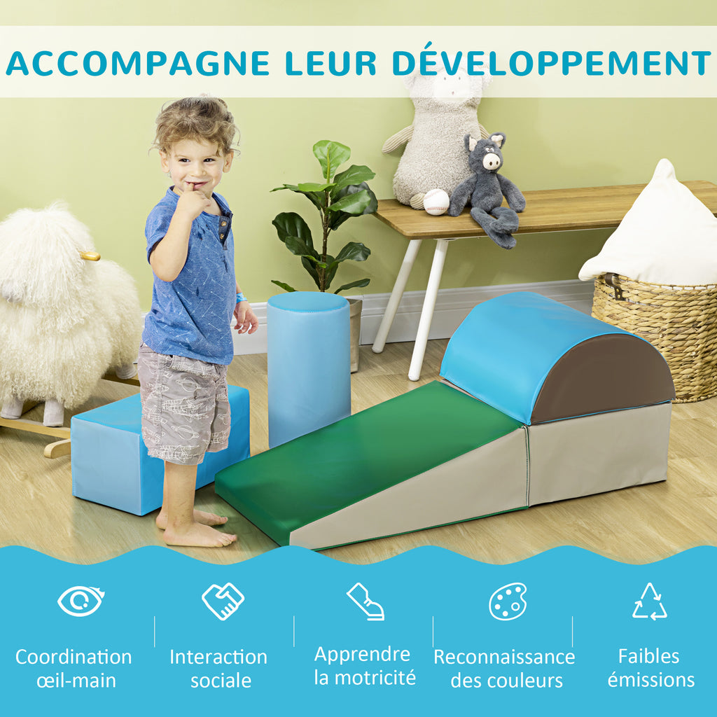 5PCS Module motricité bébé parcours motricité bébé en mousse EPE pour enfants d'âge préscolaire, multicolore
