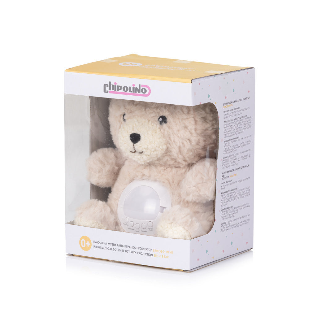 Chipolino projektoros zenélő plüss játék - Bear beige