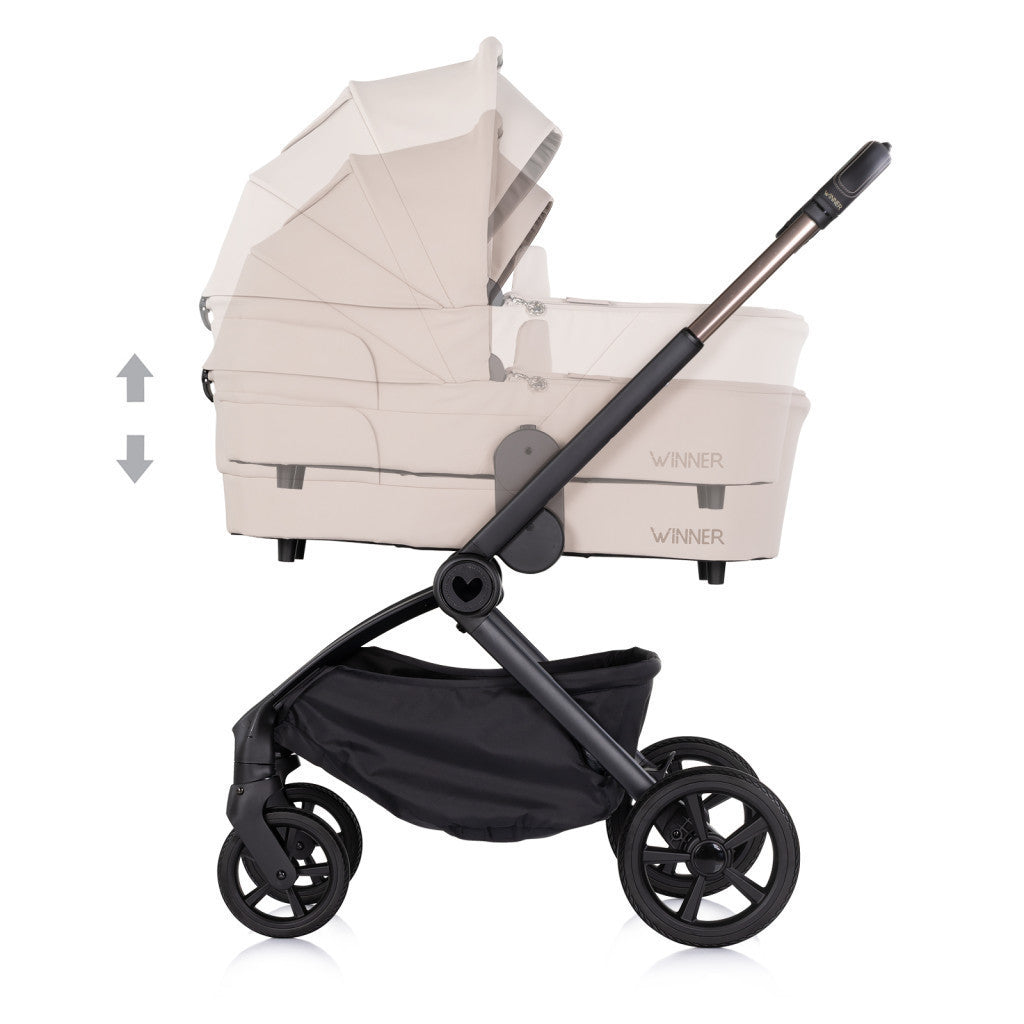 Chipolino Winner 2in1 újszülött babakocsi 22 kg-ig - Latte-4