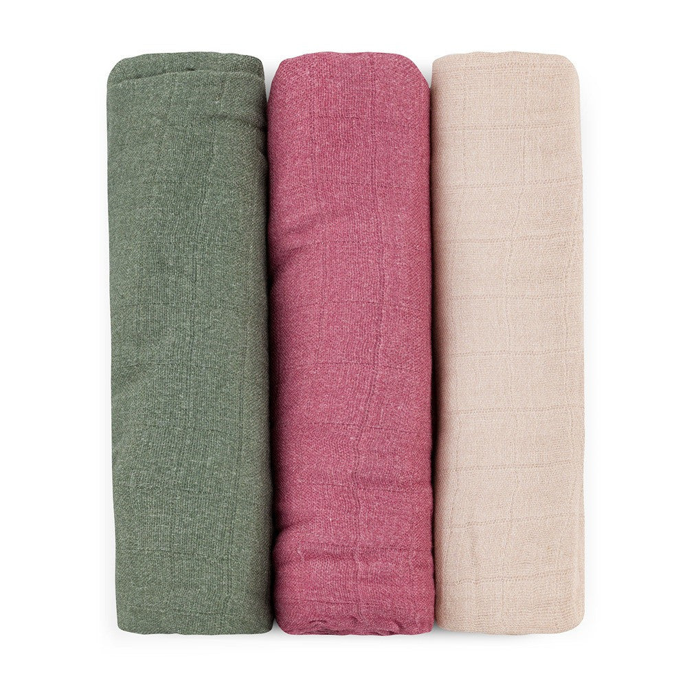 Petite&Mars Bambusz muszlin 3db-os pelenka szett Moussy Botanic Tones 68 x 68 cm-0