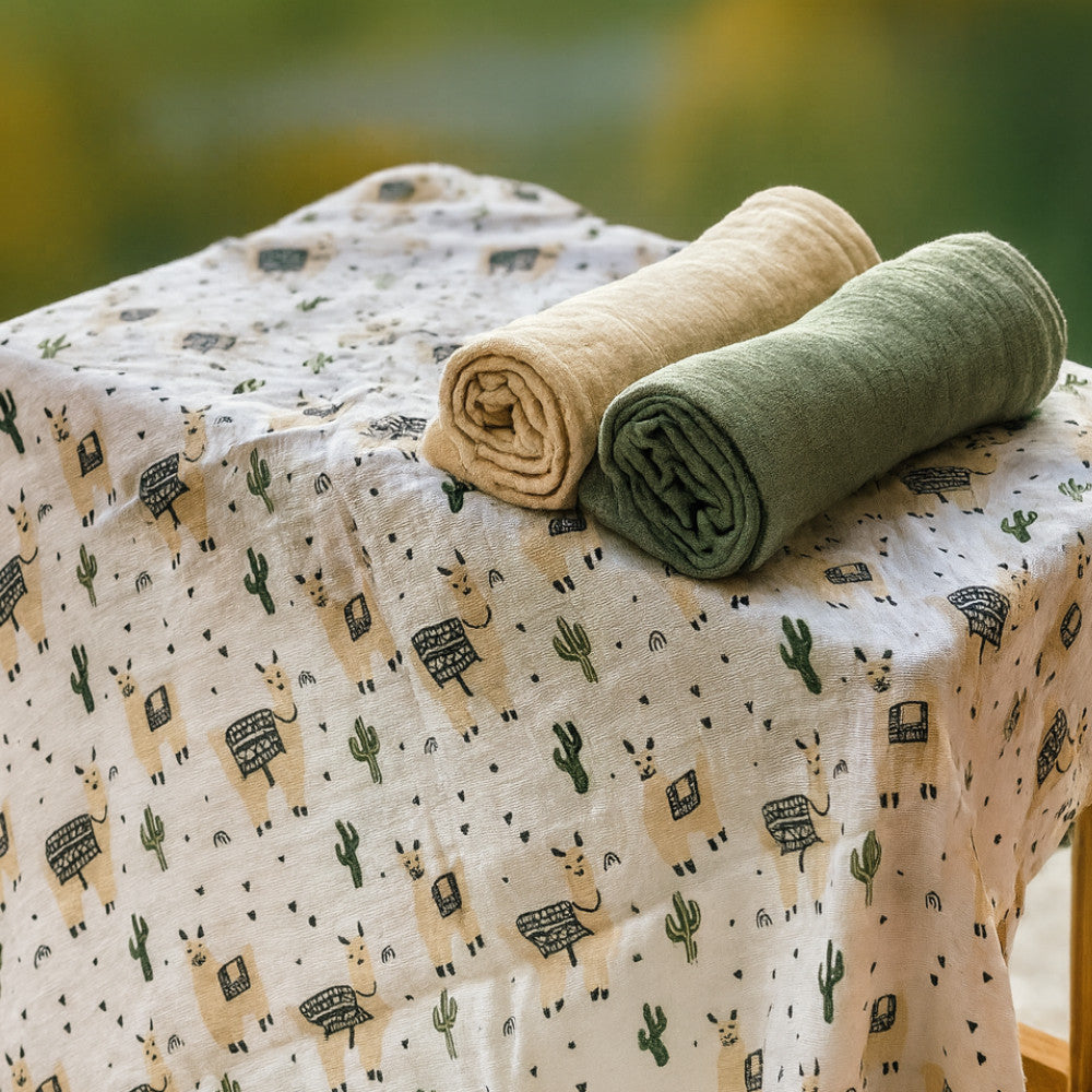 Petite&Mars Bambusz muszlin 3db-os pelenka szett Moussy Botanic Tones 68 x 68 cm-3