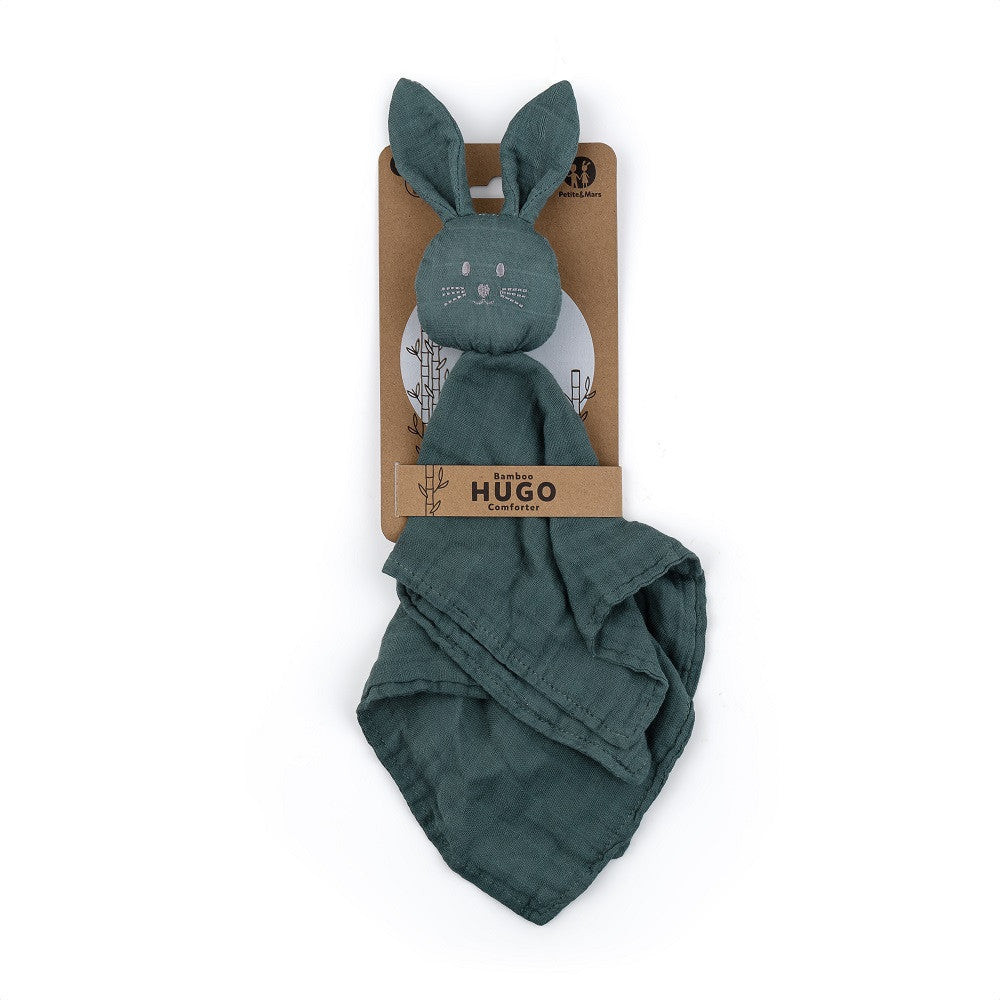 Petite&Mars Bambusz muszlin szundikendő, Hugo Misty Green, 0 hó+-5