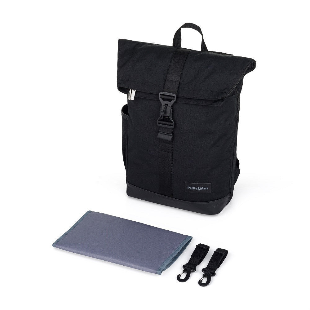 Petite&Mars Pelenkázó hátizsák babakocsira Jackob - Absolute Black-5