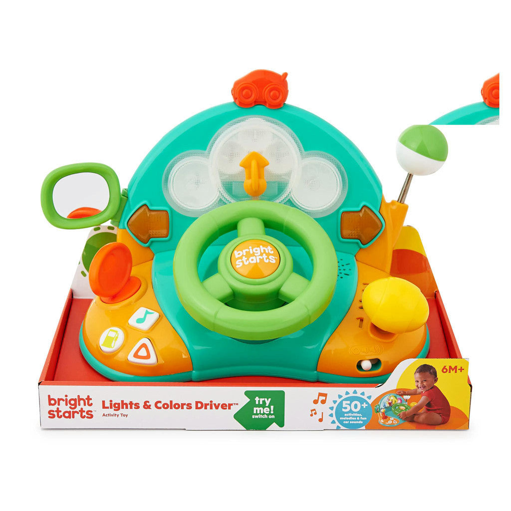 Bright Starts Zenélő kormánykerék játék, Lights & Colors Driver™, 6 hó+-4