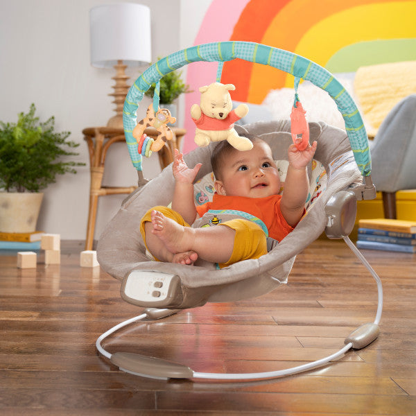 Bright Starts Rezgő pihenőszék dallamokkal, Winnie the Pooh Dots & Hunny, 0 hó+, 9 kg-ig-2