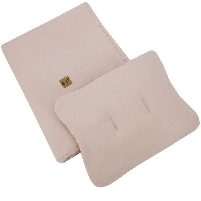 EKO Ágynemű szett 2 részes muszlin 30x40 cm, 75x100 cm - Powder pink