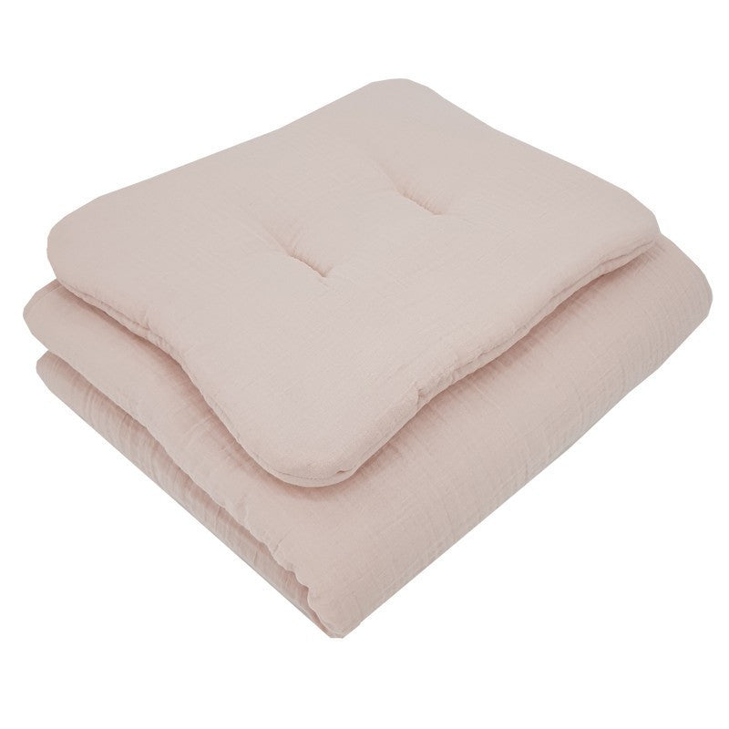 EKO Ágynemű szett 2 részes muszlin 30x40 cm, 75x100 cm - Powder pink