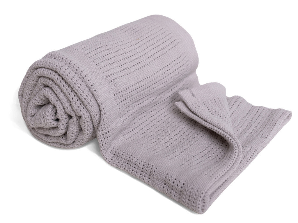 BABYMATEX Kötött pamut takaró 75x100cm Sisi - szürke