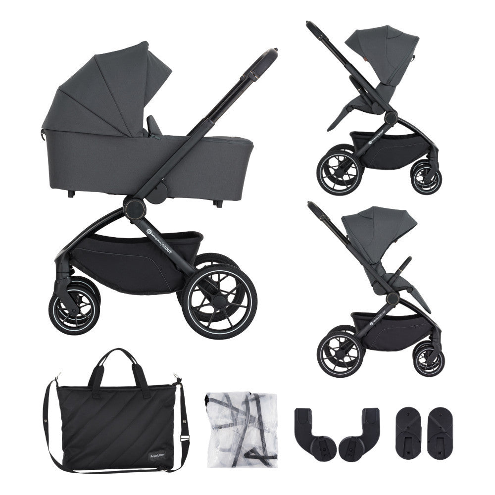 PETITE&MARS Kombinált babakocsi SCOUT 3 az 1-ben Anthracite Moon Core Pro i-Size-4