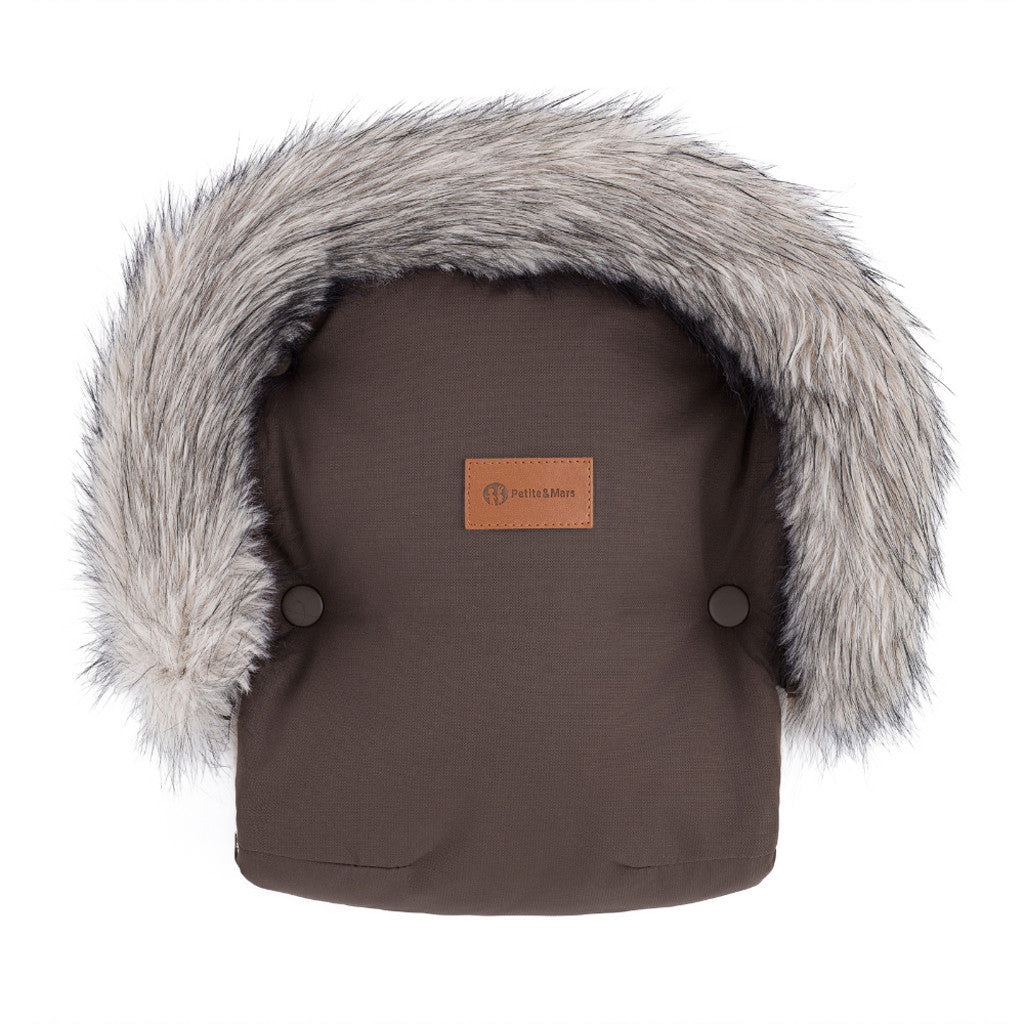 PETITE&MARS Comfy 4v1 téli bundazsák szett + babakocsi kézmelegítő Furry - Rich Brown