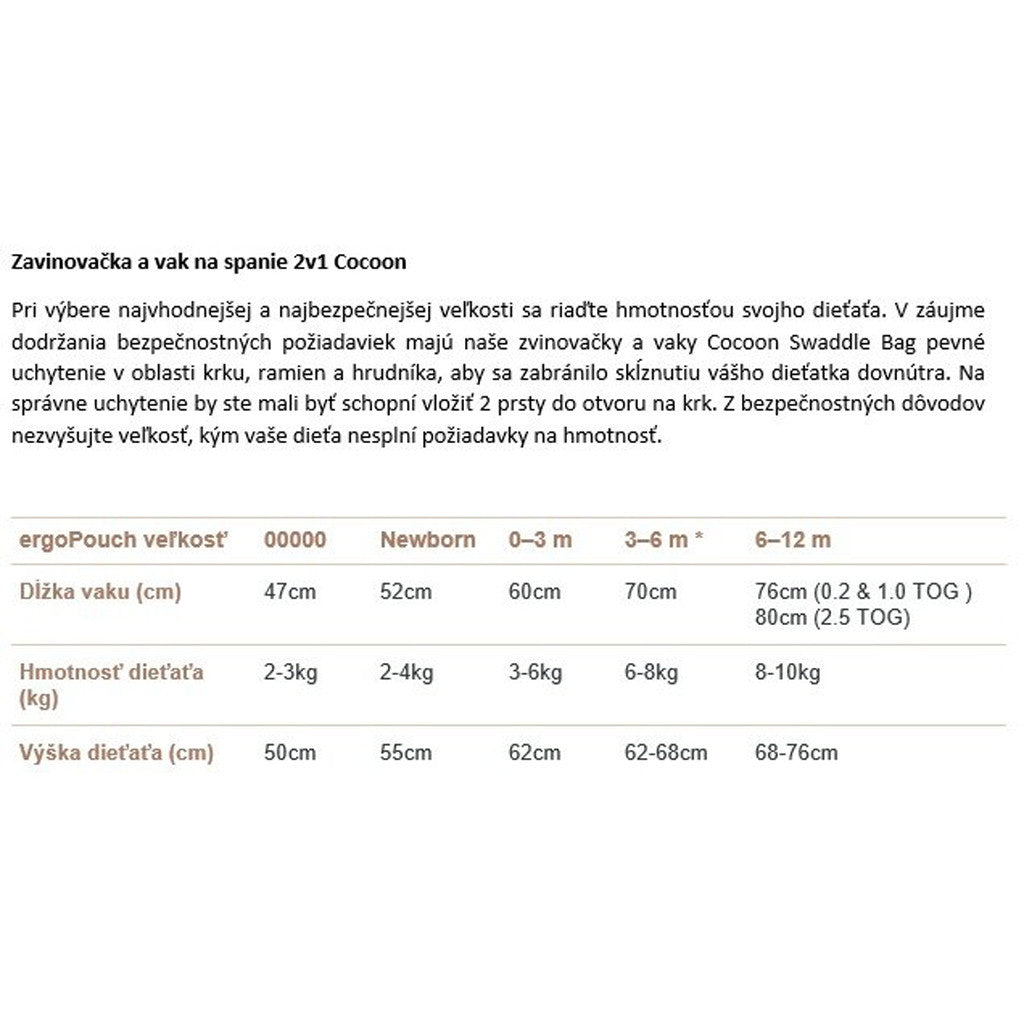 ERGOPOUCH Hálózsák organikus pamut Jersey 3-12hó 6-10kg 2,5tog - Lullaby