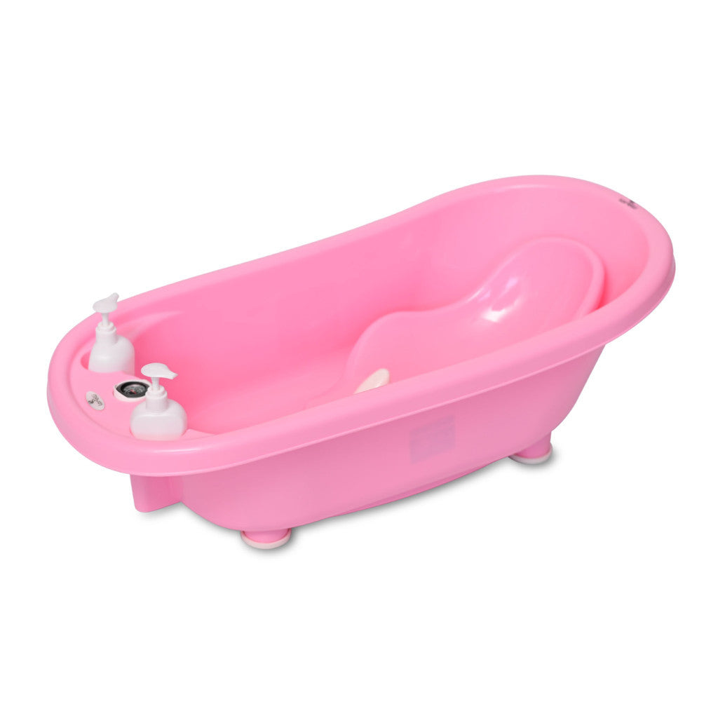 Lorelli kád leeresztő dugóval, babatartóval 88 cm + kádállvány - Pink