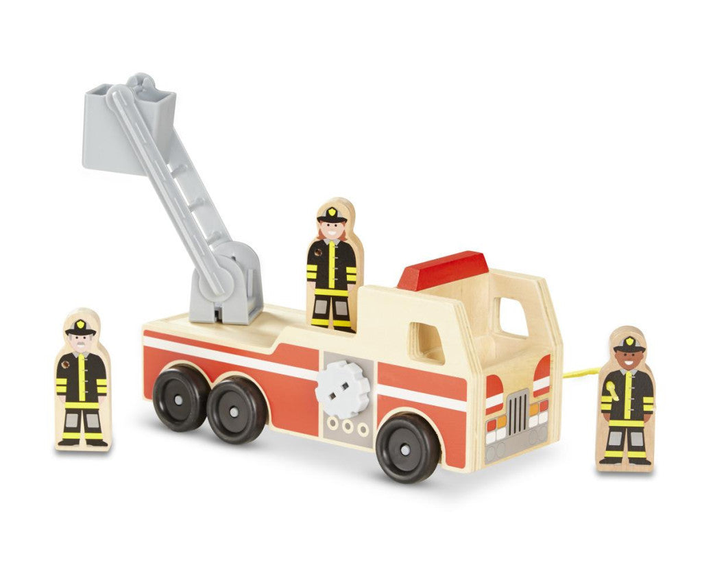 Melissa & Doug Fa jármű, létrás tűzoltóautó