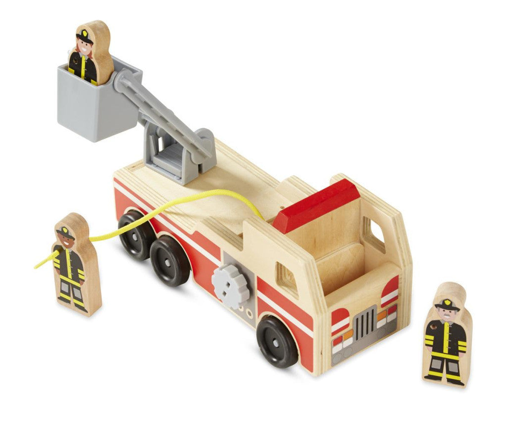 Melissa & Doug Fa jármű, létrás tűzoltóautó