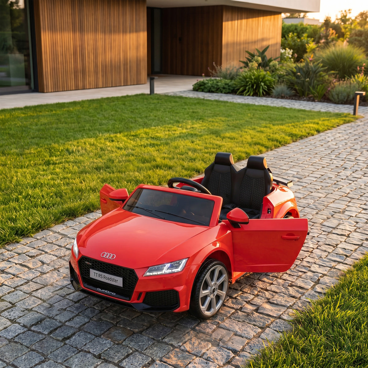 Véhicule électrique Enfant TT RS 12 V 30 W V. Max. 3 Km/h télécommande Effets sonores + Lumineux Rouge
