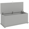 Coffre de rangement, banc de rangement avec couvercle rabattable et charnières de sécurité, 100 x 40 x 40 cm, gris-0