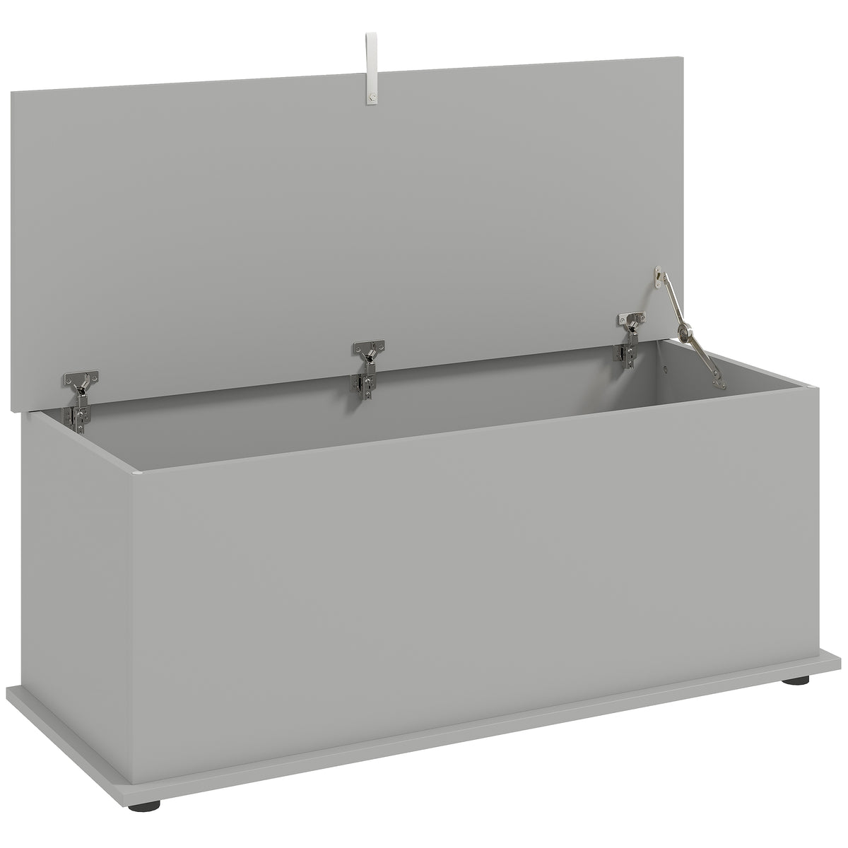 Coffre de rangement, banc de rangement avec couvercle rabattable et charnières de sécurité, 100 x 40 x 40 cm, gris-0