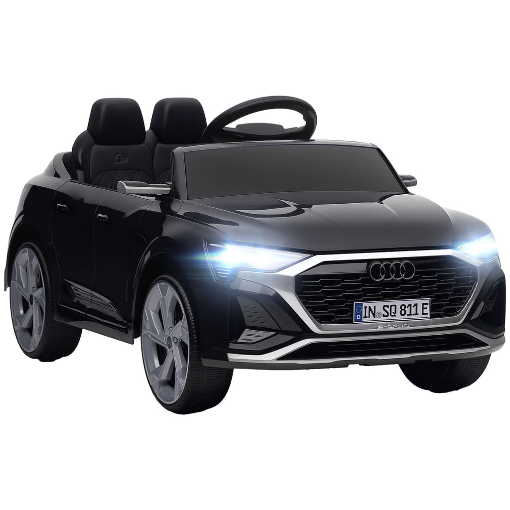 Voiture électrique pour enfants Licence Audi Q8 e-tron Sportback 12V télécommande, phares, musique, klaxon, 3-4 ans noir