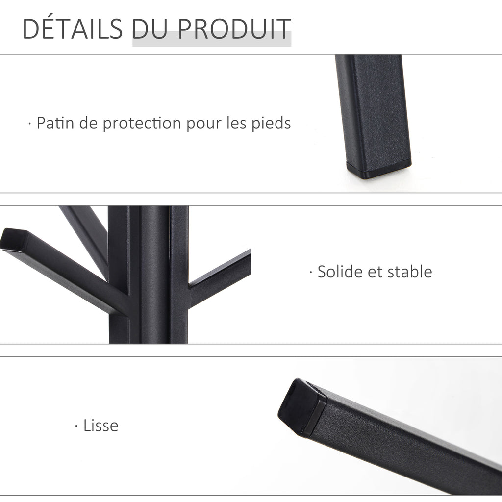 Porte-manteau trépied design contemporain branches étagère + 9 patères dim. 45L x 45l x 180H cm métal marron-6