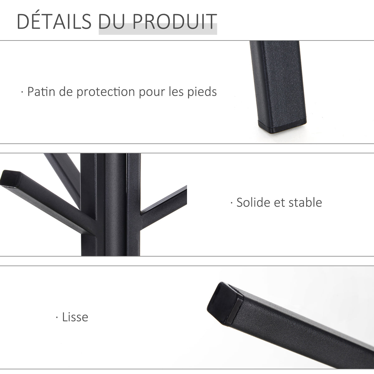 Porte-manteau trépied design contemporain branches étagère + 9 patères dim. 45L x 45l x 180H cm métal marron-6