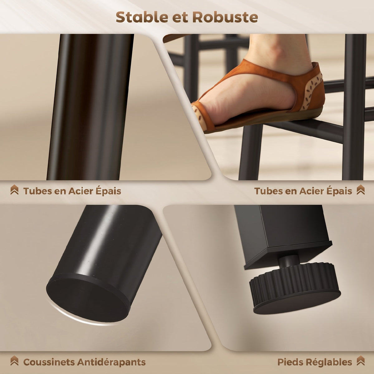 Ensemble table de bar avec tabourets, table à manger debout avec 2 chaises de bar étagères, casiers à vin, gris-6