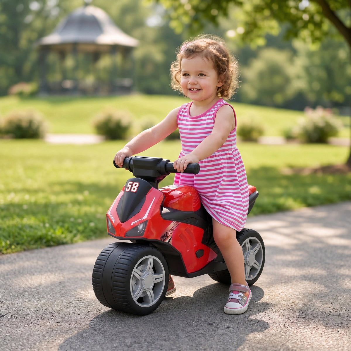 Draisienne pour Enfant, Vélo d'Équilibre avec Musique et Roues Extra-Larges, pour Filles et Garçons 18-36 Mois, Rouge