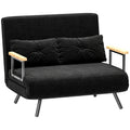 Canapé convertible 2 places 4 en 1, canapé-lit avec dossier réglable sur 5 niveaux, 2 coussins, 102 x 73 x 81 cm, noir-0