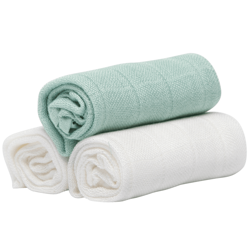 Muslin Squares Green / White-1